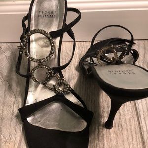 Stuart Weitzman strappy crystal 5” heels